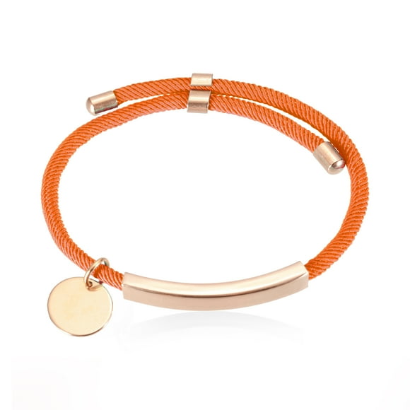Uxcell Bracelets Tressés Réglables en Acier Inoxydable, Bracelets Tressés Personnalisés Faits à la Main 3mm avec Sac pour Hommes Femmes (Orange/or Rose)