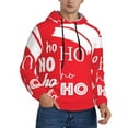 thumbnail image 2 of Rateoe Saying Ho Ho Ho Pattern Mens Hoodie, Pullover Hooded Sweatshirt, Kangaroo Pocket Hoodie Ideal for Daily Wear, Travel and Home-Large, 2 of 7
