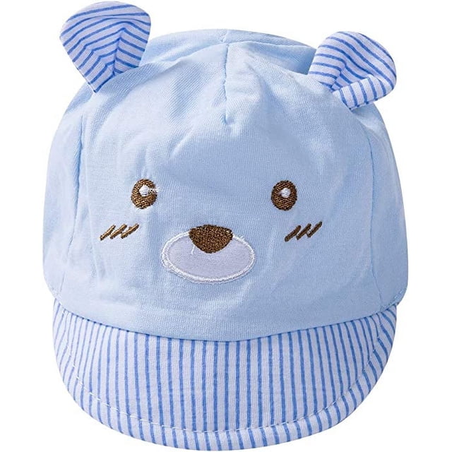 Sombrero de sol brillar para bebés 0-3 meses Gorra de béisbol de oso de dibujos animados