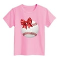 thumbnail image 3 of WOYY Infant Girls Casual T Shirt Baseball Printed Short Sleeve T-Shirt Summer Sport Tee Shirt, 3 of 3