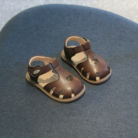 

Gubotare Summer Sandals Girls Toddler Little Kid Closed Toe Flower Summer Dress Sandals Shoes (Brown 6.5)
