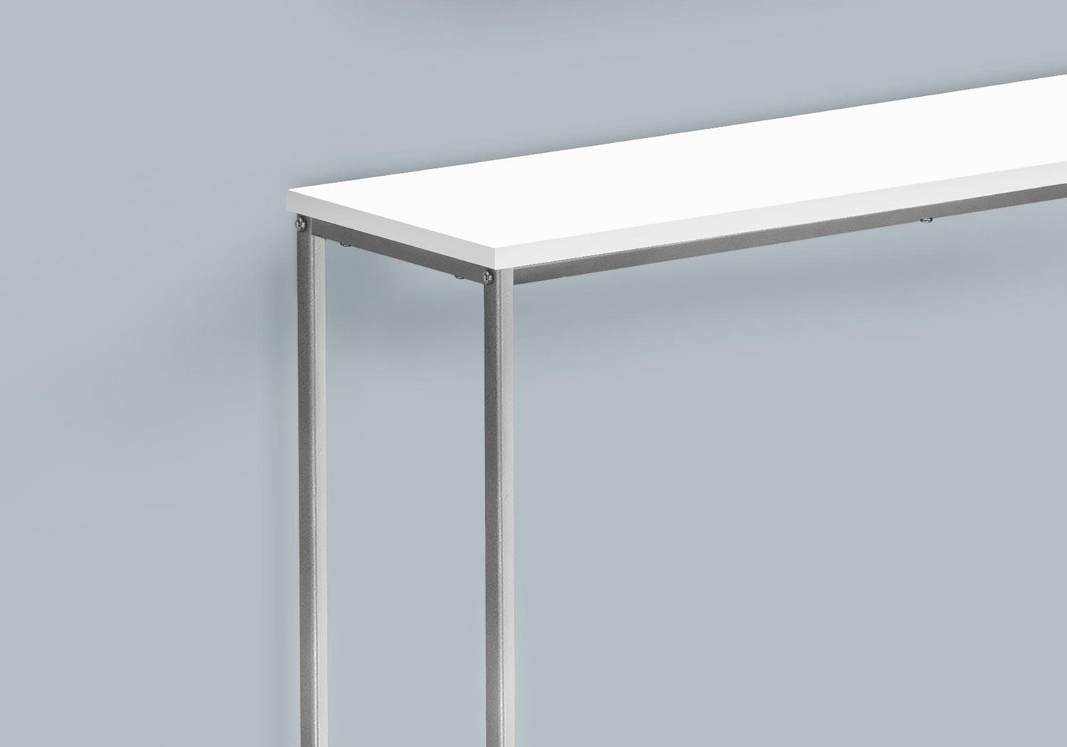 Monarch Specialties Table D'appoint, Console, Entrée, Étroit, Sofa, Salon, Chambre À Coucher, Métal, Stratifié, Blanc, Gris, Contemporain, Moderne
