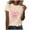 Beige C, variant on Womens Summer Tops Valentina Bowknot Ribbon Print Crewneck Short Sleeve Shirt Party Holiday Fashion Blouses
