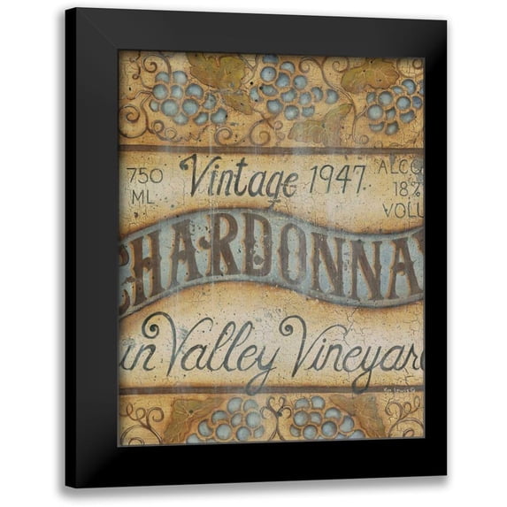 Lewis, Kim 20x24 Black Modern Framed Museum Art Print Titled - Valley Vineyard I