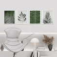 thumbnail image 2 of PixonSign Framed Wall Art Green Forest Fern Tree Leaf Prints, Set of 4 Plant Landscape Wall Decor Arts, Nature Floral Wall Décor, Adhesive Canvas Poster, Modern Home Artwork - 12"x16" White, 2 of 5