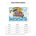 thumbnail image 5 of Naloa Rainbow Animals on Noah's Ark Flannel Blankets - Thick and Warm Blanket for Winter, Soft Fuzzy Plush King Blanket for All Seasons80"x60", 5 of 6