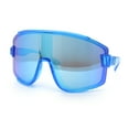 thumbnail image 4 of Color Mirror Child Size Boys Shield Rimless Sport Plastic Sunglasses Blue - Blue Mirror, 4 of 8