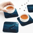 thumbnail image 7 of Fuzoiu Lonely Night Wolf Print Leather Coasters Set,Drink Coasters Set of 6,for Tabletop Protection, Durable PVC Coasters,Home Décor and Housewarming Gift,Square, 7 of 7