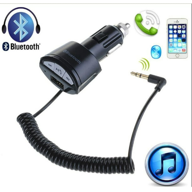 New Design Music Player FM Transmitter Wireless Bluetooth Car MP3 Player Car AUX Stereo Play Music Receiver Audio Adapter with Hands-free Calling Cigarette Lighter USB Car Charger - Walmart.com