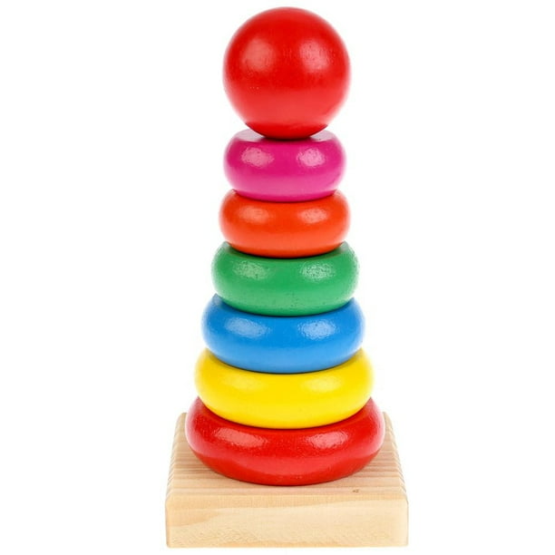 Ring Stacker Buratino Wooden Stacking Rings Toy 2.8 x 3.1 x 6.3inch