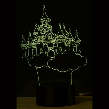 - 3D Nice Castle Illusion Night Touch Switch Table Desk Lamp LED Light Gift