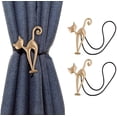 thumbnail image 1 of Creative Cat Magnetic Curtain Tiebacks Transparent Curtain Tiebacks Set of 2 Curtain Holders Curtain Retainer Buckles Curtain Binder Curtain Retractor for Home Office Hotel Decoration Gold, 1 of 4