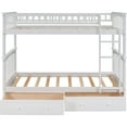 thumbnail image 5 of Bunk Bed with Storage Drawers, Wood Storage Bunk Bed Frame, Solid Wood bunks beds with Ladders and Two Storage Drawers, 5 of 7