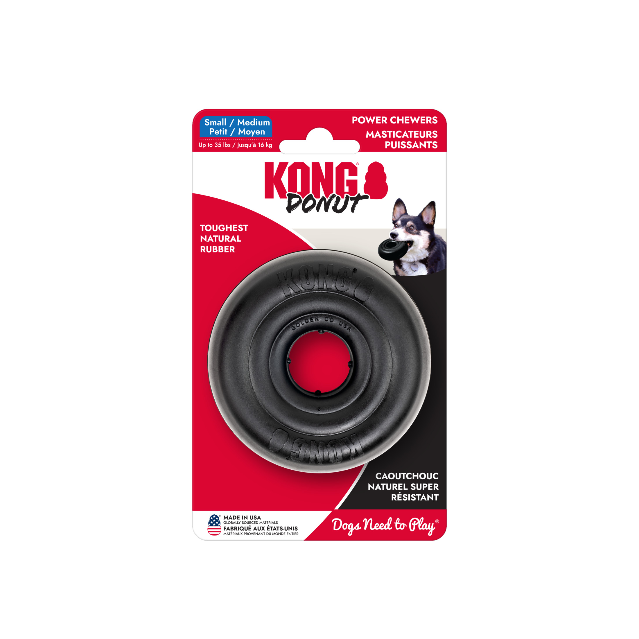 KONG® Extreme Donut Durable Dog Toy, Small/Medium, for Dogs Up to 35 lbs