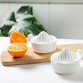 thumbnail image 3 of 1 Pc Japanese Hand Juicer Lemon Lime Oranges Squeezer with Bowl&nbsp;Citrus Juicer Manual Juicer, Multifunctional Hand Juicer, Lemon Lime Squeezer with Comfortable Grip Handle, White, 3 of 4