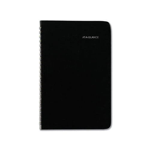 Block Format Weekly Appointment Book w/Contacts Section 8.5 x 5.5, Black, 2022