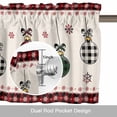 thumbnail image 6 of Christmas Color Window Valance for Kitchen, Lantern Red and Black Plaid Burlap Texture Rod Pocket Short Curtain for Small Windows, Light Filtering Decorative Valance, 60 x 18 Inch, 1 Panel, 6 of 9