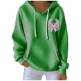 thumbnail image 2 of Ounisa Breast Cancer Oversized Hoodies Fleece Drawstring Shirts for Women Pink Ribbon Sweatshirt Cancer Fight Awareness Shirt Faith Casual Long Sleeve Tops, 2 of 5
