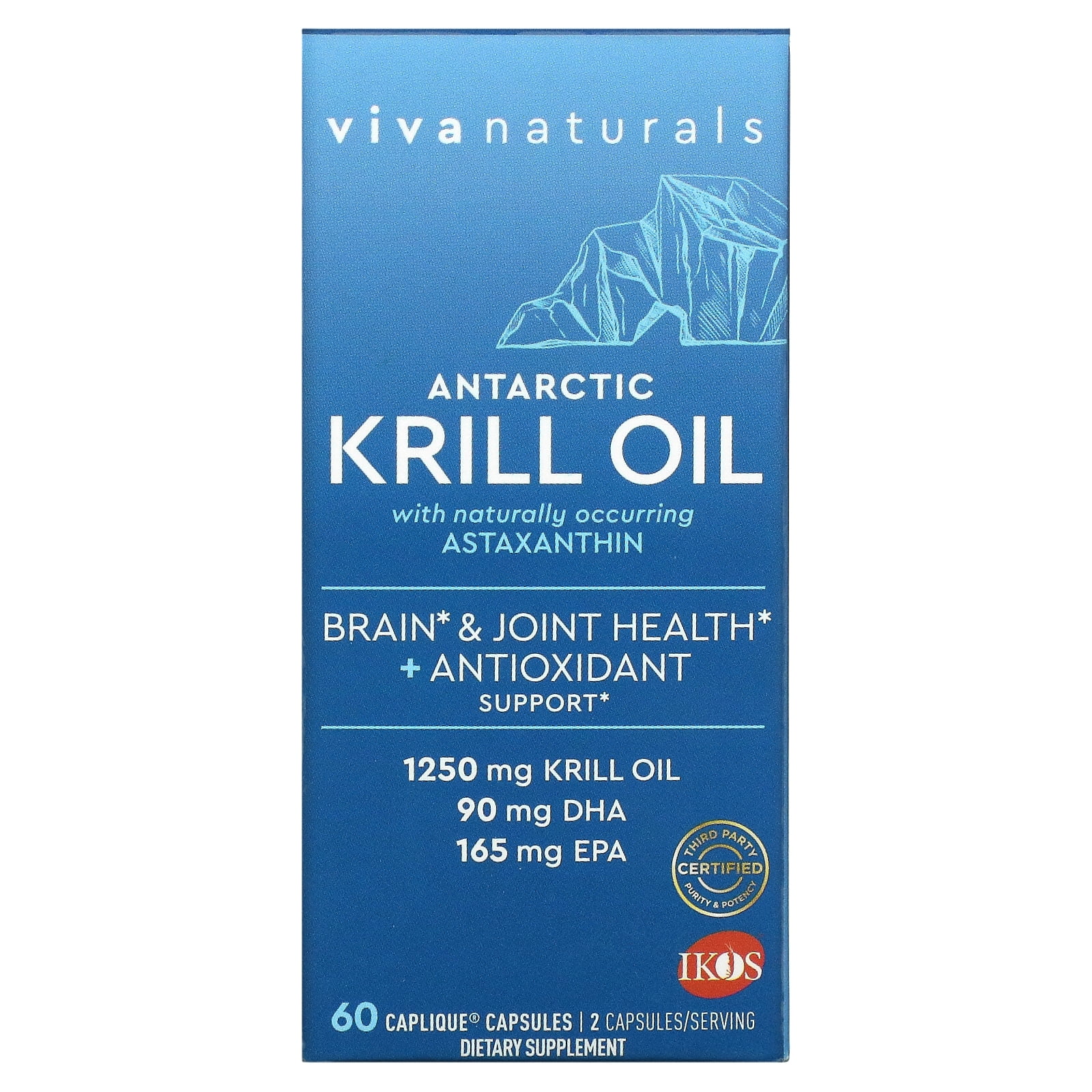 Viva Naturals, Antarctic Krill Oil with Astaxanthin, 625 mg, 60