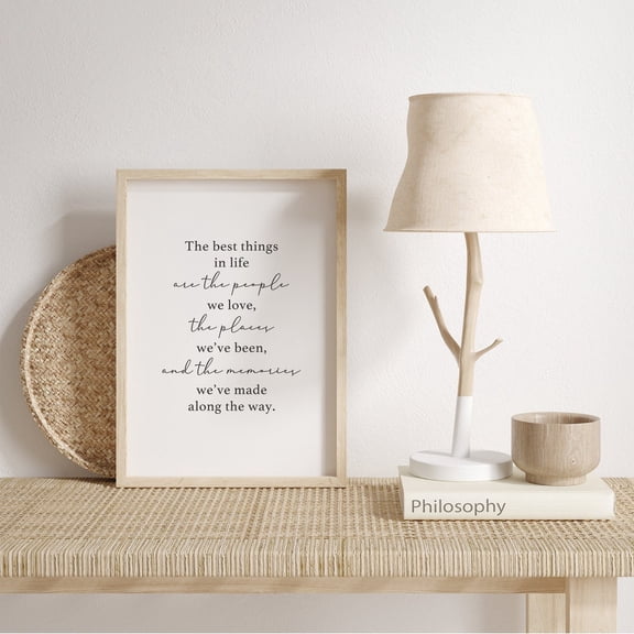 Entryway Wall Decor The Best Things In Life Family Quotes Print, Unframed Canvas 12x16in