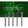 thumbnail image 2 of Rotary Burr, 5 Pieces Tungsten Steel Grinding Burr 6mm Shank 10mm Head Rotary Cutter Bits Kit Electric Drill Grinding Rotary FilesRotary Burrs, 2 of 5