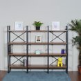 thumbnail image 5 of Large double bookcases with 8 walnut wood shelves for living room - 70.86*11.34*56.69 inches, 5 of 10