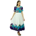 thumbnail image 6 of Bimba Women Cotton Kurti Designer Long Maxi Dress Short Sleeve Flaired Kurta, 6 of 9