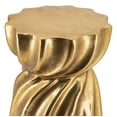 thumbnail image 3 of GZXS Gold Sculptural Accent End Desk, 14"Dia Hourglass Side Table with Swirl Design, Magnesium Oxide Garden Stool for Living Room or Entryway, No Assembly, 3 of 7