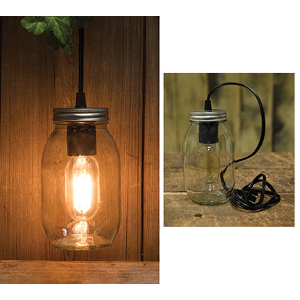 Mason Jar Edison Light w/Lid & Bulb