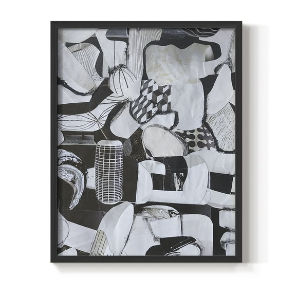 Beverlywood City Forms Framed Print in Black Solid Wood Framed Print No Nail Hanging