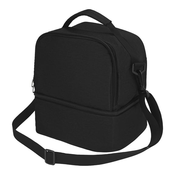 Unique Bargains Insulated Leakproof Lunch Bag for Office, Picnic Black