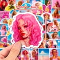 thumbnail image 2 of Paquete de pegatinas Barbie Anime, vinilo impermeable, color rosa, 50 unidades, 2 of 3