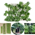 thumbnail image 2 of Retractable Garden Fence with Artificial Plant Outdoor Garden Backyard Decor Grape Leaves, 2 of 8