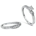 thumbnail image 2 of Pompeii 1/6ct Diamond Engagement Wedding Ring Set 10K White Gold (I/J,I2-I3), 2 of 4