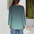 thumbnail image 5 of HVOBTTY Womens Long Sleeve Pullover T Shirt, Fall Tops for Women, Women's Casual Fashion Soft Gradient Print V Neck Daily Wear Pullover Top Army Green, XL, 5 of 5