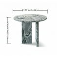 thumbnail image 3 of Miekor Furniture Grey Blue natural marble coffee table, small table,living room table, natural stone, Ø17.7 h15.8 Inch/Ø45 h40 cm, genuine marble, real marble MK6726, 3 of 9