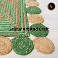 thumbnail image 4 of Jaipur Art And Craft Scalloped Jute Cotton Area Rug Hand Braided Eco Friendly Carpet (2x8 Sq ft), 4 of 6