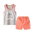 thumbnail image 1 of Gibobby Conjunto de Sudadera y Pantalón Niños niñas niños 2 piezas ropa de dormir sin mangas camiseta pantalones cortos pijama Loungewear(Gris, 2-3 Años), 1 of 3