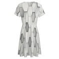 thumbnail image 5 of 3d Hexagon Tile Brick Pattern Short Sleeve Dress Women Summer Evening Dresses Ladies Sundress, 5 of 7