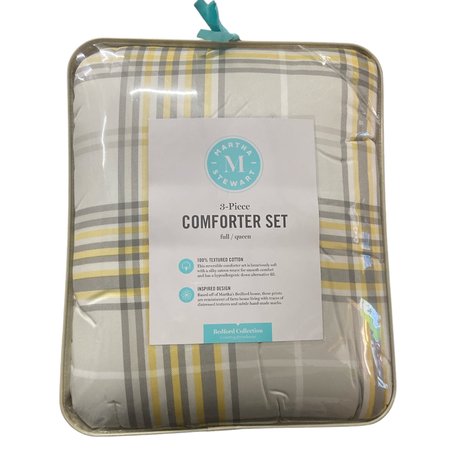 Martha Stewart's 100 Cotton Sateen, Comforter Set, Frost Grey, Queen