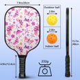 thumbnail image 3 of Pickleball Paddles Set Of 1, Fiberglass Surface, Boho Butterfly Decor, 1 Paddle, 2 Balls & Bag, 3 of 5