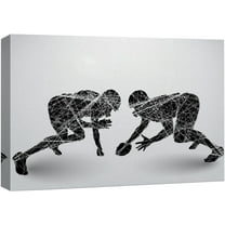 wall26 Canvas Print Wall Art Geometric Line Silhouette Football Players Sports Athletes Digital Art Modern Art Rustic Scenic Urban Exercise Colorful for Living Room, Bedroom, Office - 24"x36&quo