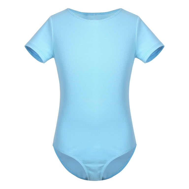 XUNZOO Kids Girls Short Sleeves Cotton Gymnastics Leotard