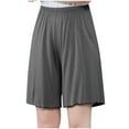 thumbnail image 2 of Summer Savings Clearance Women's Capris, Women's Casual Fashion Solid Color Shorts Thin Loose Large Size Home For Sports Pants(Gray,XXXL), 2 of 6