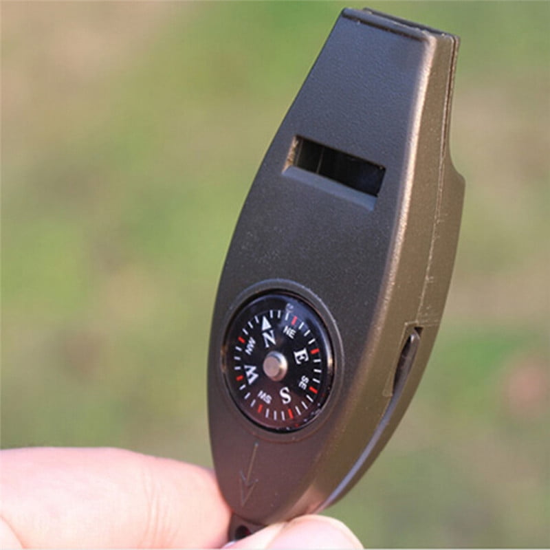 3 in 1 Emergency Whistle Contain Whistle army Green Whistle Compass and Temperature Display Functions 