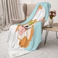 thumbnail image 3 of Sigee Corgi With Towel Ans Slice Cucumber for Flannel Blanket - Ultra-Soft, Warm and Cozy, Perfect for Couch, Bed, or Travel-40"x30", 3 of 6