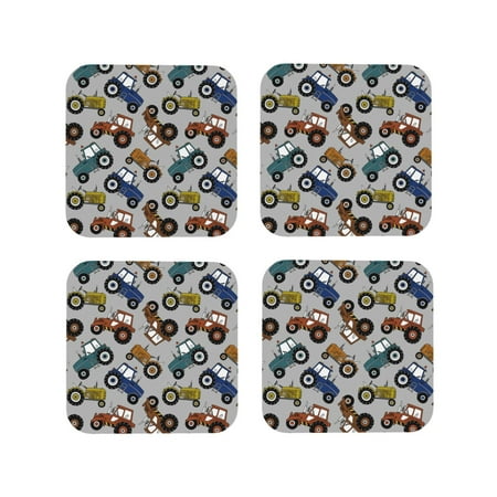 

Tideii Color Tractor for Leather Coasters 4 Pieces Anti-fouling and Anti-scalding Decorative Coasters Suitable for Restaurants Kitchens Coffee Shops-Square
