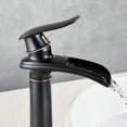 thumbnail image 3 of Single Handle Bathroom Sink Faucet, Black, High Spout, 3 of 5