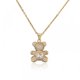 thumbnail image 1 of Collar de mujer, colgante de oso de circonita colorido, collar de cristal de corazón encantadorblanco Feliz Sencillez, 1 of 2