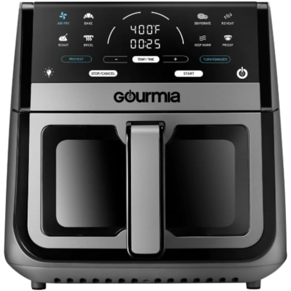 8 Qt Digital Window Air Fryer with 8 One-Touch Cooking Functions, Gray Perfect for Healthy Cooking